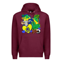 Burgundy brazil hearts Premium Hoodie - texasbilliewilder