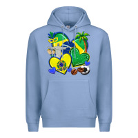 Colony Blue brazil hearts Premium Hoodie - texasbilliewilder