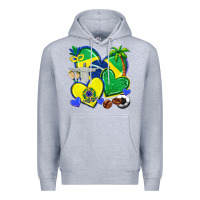 Heather Grey brazil hearts Premium Hoodie - texasbilliewilder