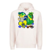 Pale Pink brazil hearts Premium Hoodie - texasbilliewilder