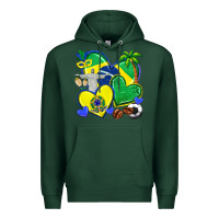 Sports Green brazil hearts Premium Hoodie - texasbilliewilder