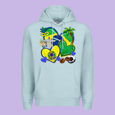 Premium Hoodie brazil hearts