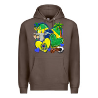 Coffee brazil hearts Premium Hoodie - texasbilliewilder