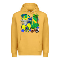 Mustard brazil hearts Premium Hoodie - texasbilliewilder