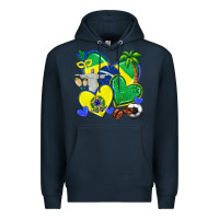Navy brazil hearts Premium Hoodie - texasbilliewilder