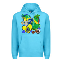 Ocean Blue brazil hearts Premium Hoodie - texasbilliewilder