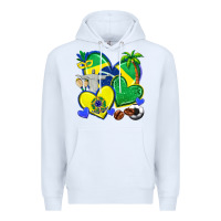 White brazil hearts Premium Hoodie - texasbilliewilder