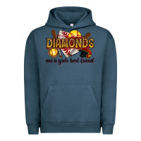 Pigment Midnight Navy diamonds are a girls best friends Urban Hoodie - RanaPortraitStore