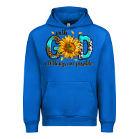 Cobalt with god all things possible Urban Hoodie - RanaPortraitStore