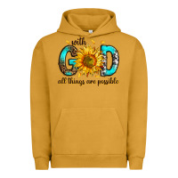 Pigment Peanut Butter with god all things possible Urban Hoodie - RanaPortraitStore