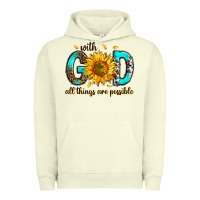 Pigment Pistachio with god all things possible Urban Hoodie - RanaPortraitStore