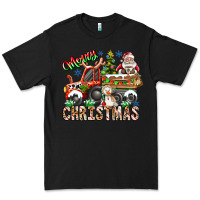 Black Merry Christmas  tractor Premium Tee - CowhideDigitalArt
