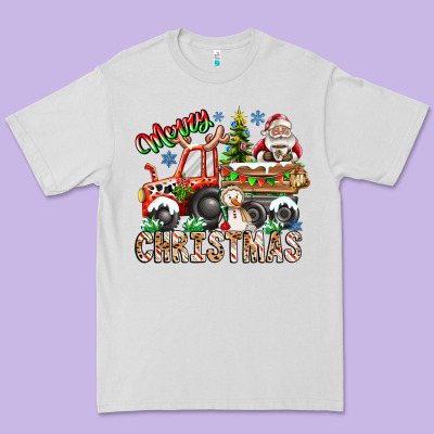 Merry Christmas  Tractor Premium Tee Designed By Cowhidedigitalart