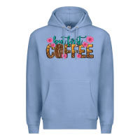 Colony Blue but first coffee Premium Hoodie - texasbilliewilder