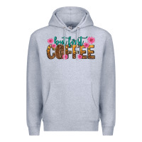 Heather Grey but first coffee Premium Hoodie - texasbilliewilder