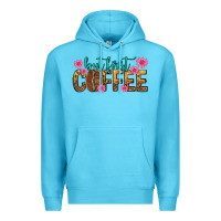 Ocean Blue but first coffee Premium Hoodie - texasbilliewilder