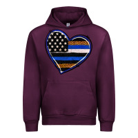 Mauve Wine police heart Urban Hoodie - RanaPortraitStore