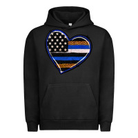Pigment Black police heart Urban Hoodie - RanaPortraitStore