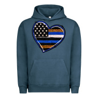 Pigment Midnight Navy police heart Urban Hoodie - RanaPortraitStore