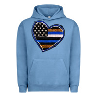 Pigment Pebble Blue police heart Urban Hoodie - RanaPortraitStore