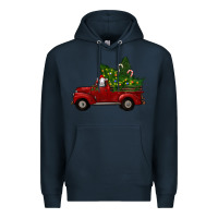 Navy Christmas Farm Truck With Baby Sheep Premium Hoodie - RanaPortraitStore
