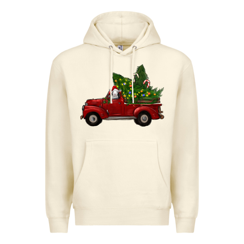 Christmas Farm Truck With Baby Sheep Premium Hoodie by RanaPortraitStore | Teevron