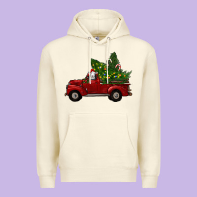 Premium Hoodie Christmas Farm Truck With Baby Sheep