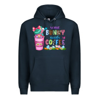 Navy some bunny needs coffee with gnomes Premium Hoodie - Zillion Design Studio