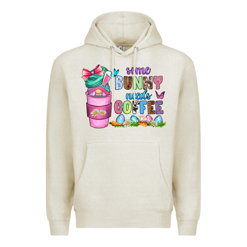 Some Bunny Needs Coffee With Gnomes Premium Hoodie by Zillion Design Studio | Teevron