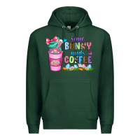 Sports Green some bunny needs coffee with gnomes Premium Hoodie - Zillion Design Studio