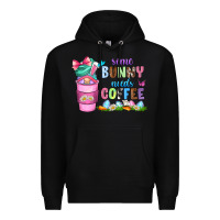 Black some bunny needs coffee with gnomes Premium Hoodie - Zillion Design Studio
