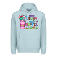 Blue Mist some bunny needs coffee with gnomes Premium Hoodie - Zillion Design Studio
