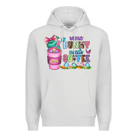 Some Bunny Needs Coffee With Gnomes Premium Hoodie | Teevron