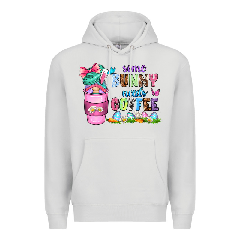 Some Bunny Needs Coffee With Gnomes Premium Hoodie by Zillion Design Studio | Teevron