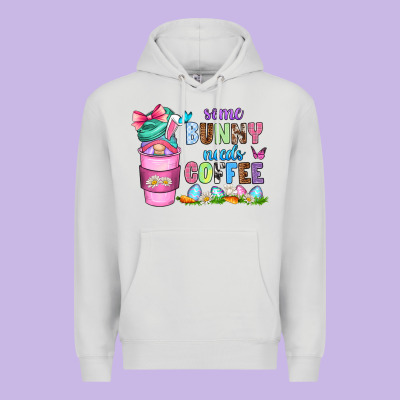 Some Bunny Needs Coffee With Gnomes Premium Hoodie Designed By Zillion Design Studio