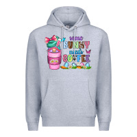 Heather Grey some bunny needs coffee with gnomes Premium Hoodie - Zillion Design Studio