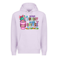 Lilac some bunny needs coffee with gnomes Premium Hoodie - Zillion Design Studio