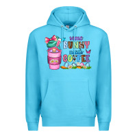 Ocean Blue some bunny needs coffee with gnomes Premium Hoodie - Zillion Design Studio