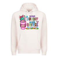 Pale Pink some bunny needs coffee with gnomes Premium Hoodie - Zillion Design Studio
