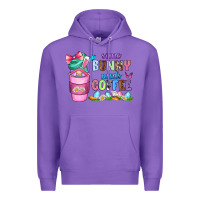 Purple some bunny needs coffee with gnomes Premium Hoodie - Zillion Design Studio