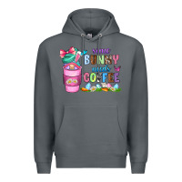 Rock some bunny needs coffee with gnomes Premium Hoodie - Zillion Design Studio