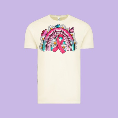 Breast Cancer Rainbow Vintage Tee Designed By Artiststas