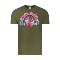 Vintage Olive Breast Cancer Rainbow Vintage Tee - Artiststas