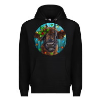 Black Calf Christmas Premium Hoodie - RanaPortraitStore
