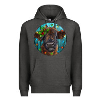 Charcoal Heather Calf Christmas Premium Hoodie - RanaPortraitStore