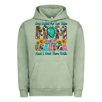Pigment Oil Green god gifted me two titles mom and grandma and i roc Urban Hoodie - RanaPortraitStore