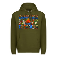 Army Green campfire and cocktails Premium Hoodie - texasbilliewilder