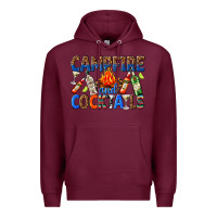 Burgundy campfire and cocktails Premium Hoodie - texasbilliewilder