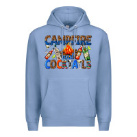 Colony Blue campfire and cocktails Premium Hoodie - texasbilliewilder