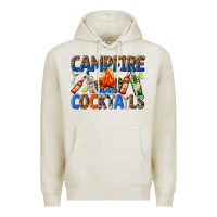 Oatmeal Heather campfire and cocktails Premium Hoodie - texasbilliewilder